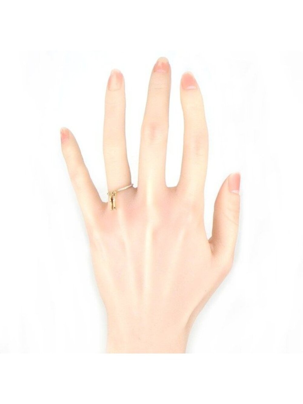 Hermes Ring Kelly Clochette PM Key Lock Points Half Circle Diamond Total 18k - Picture 8 of 8